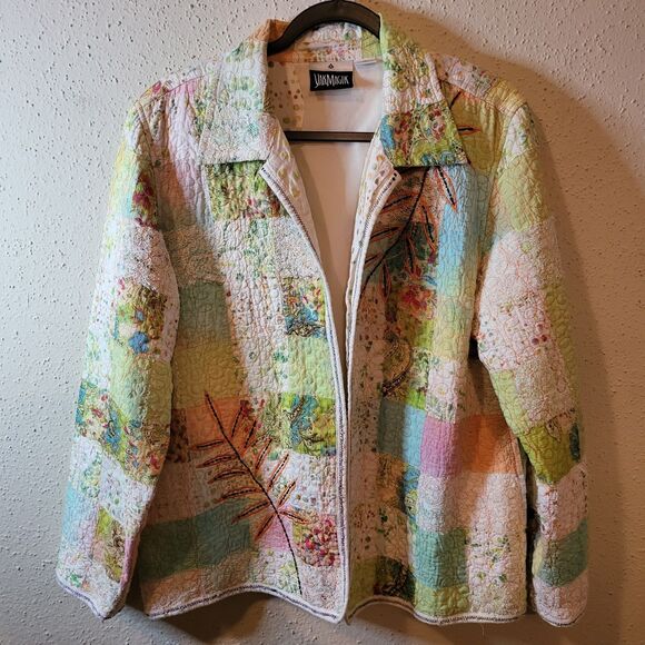 Yak Magik Pastel Patchwork Beaded Lace Embroidered Jacket. Sz XL. NWT. BL 261 - Picture 2 of 7